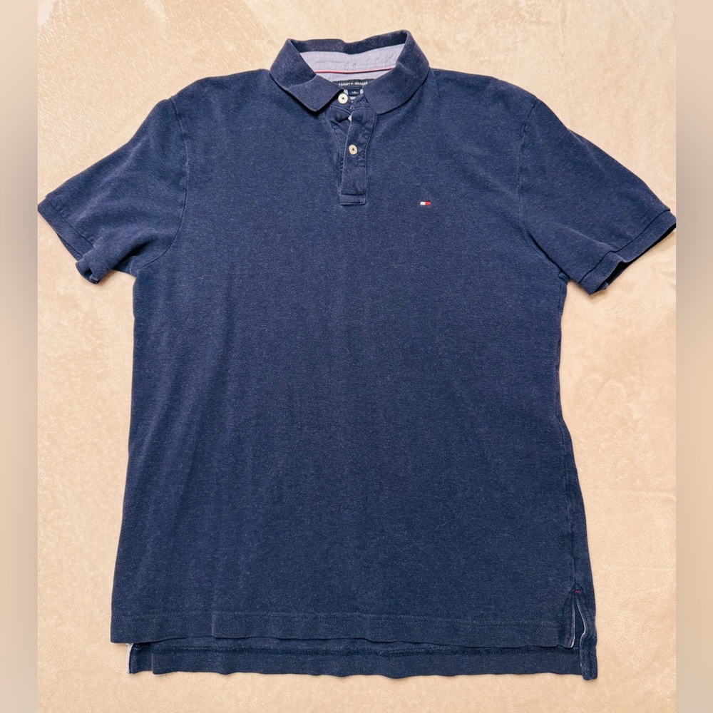 Tommy Hilfiger Navy Classic Fit Polo Shirt Size Large